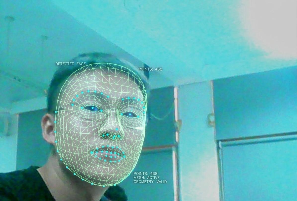 臉部網格偵測畫面